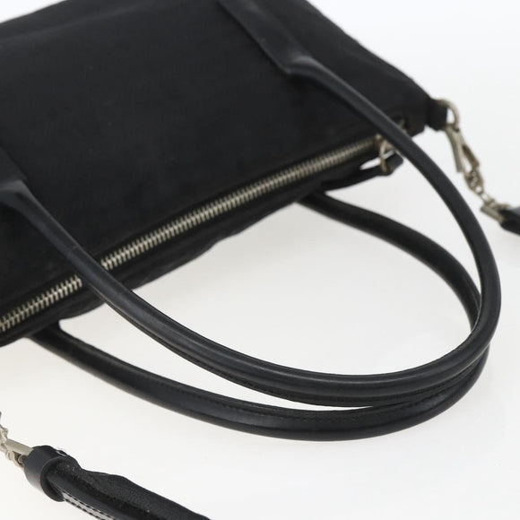 PRADA Hand Bag Nylon 2way Black Silver Auth BA9174