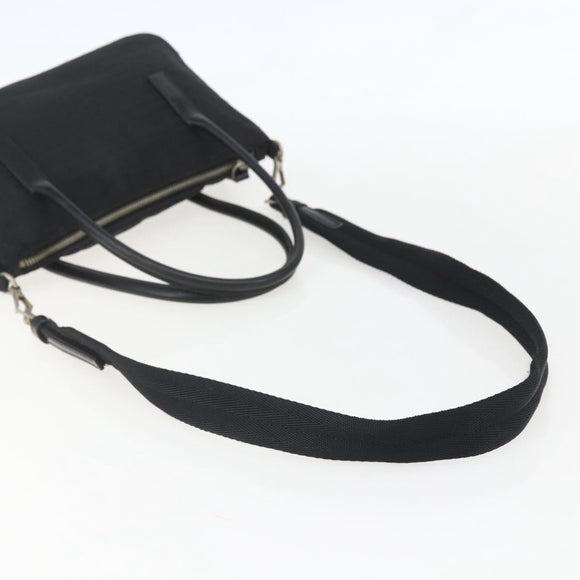 PRADA Hand Bag Nylon 2way Black Silver Auth BA9174