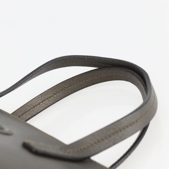 Salvatore Ferragamo Gancini Hand Bag Leather Silver Auth BA9175