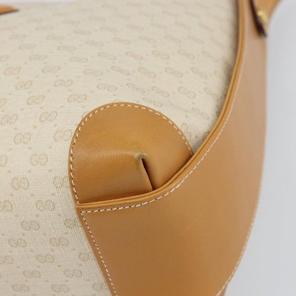 GUCCI Micro GG Supreme Shoulder Bag PVC Beige Gold 104 004 0024 Auth BA9177