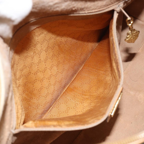 GUCCI Micro GG Supreme Shoulder Bag PVC Beige Gold 104 004 0024 Auth BA9177