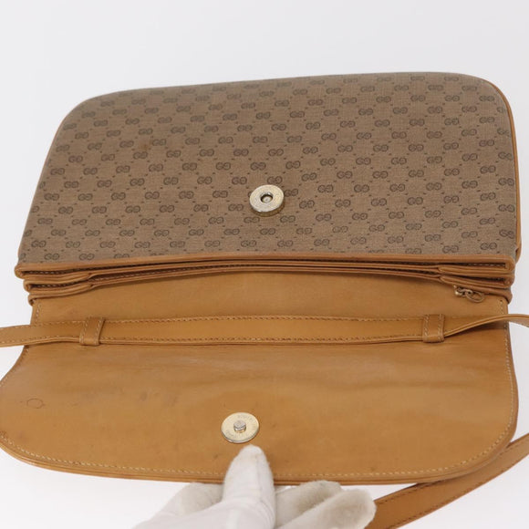 GUCCI Micro GG Supreme Shoulder Bag PVC Beige Gold 104 004 0024 Auth BA9178