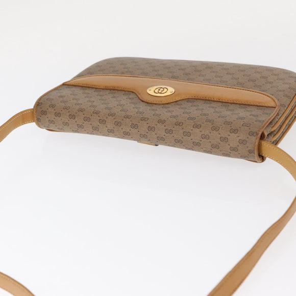 GUCCI Micro GG Supreme Shoulder Bag PVC Beige Gold 104 004 0024 Auth BA9178