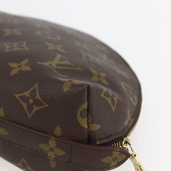 LOUIS VUITTON Monogram Trousse Demi Ronde Cosmetic Pouch M47520 LV Auth BA9183