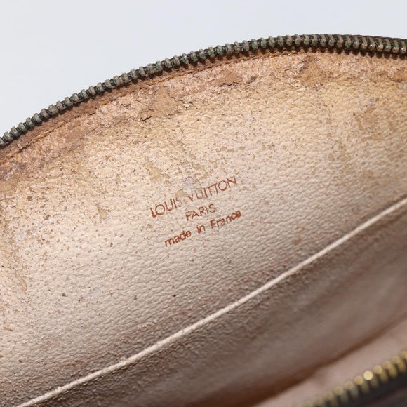 LOUIS VUITTON Monogram Trousse Demi Ronde Cosmetic Pouch M47520 LV Auth BA9183