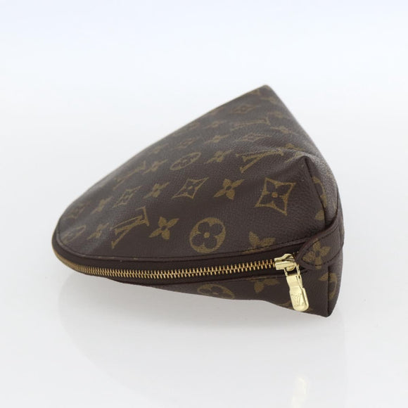 LOUIS VUITTON Monogram Trousse Demi Ronde Cosmetic Pouch M47520 LV Auth BA9183