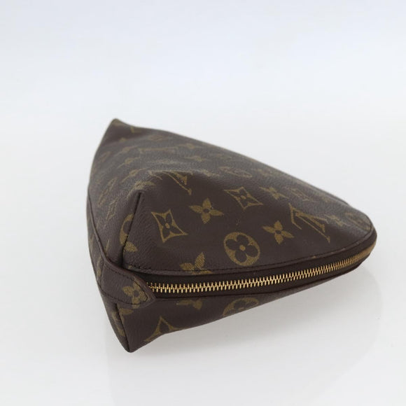 LOUIS VUITTON Monogram Trousse Demi Ronde Cosmetic Pouch M47520 LV Auth BA9183