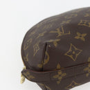 LOUIS VUITTON Monogram Trousse Demi Ronde Cosmetic Pouch M47520 LV Auth BA9183-9