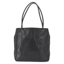 CHANEL Shoulder Bag Lamb Skin Black Gold CC Auth BA9188-13