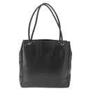 CHANEL Shoulder Bag Lamb Skin Black Gold CC Auth BA9188-2