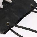 CHANEL Shoulder Bag Lamb Skin Black Gold CC Auth BA9188-6