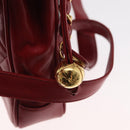 CHANEL Matelasse Chain Shoulder Bag Lamb Skin Red Gold CC Auth BA9195-9