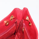 CHANEL Matelasse Chain Shoulder Bag Lamb Skin Red Gold CC Auth BA9195-19