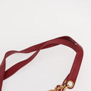 CHANEL Matelasse Chain Shoulder Bag Lamb Skin Red Gold CC Auth BA9195-14