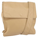 CHANEL Shoulder Bag Lamb Skin Beige Gold CC Auth BA9196-1