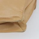 CHANEL Shoulder Bag Lamb Skin Beige Gold CC Auth BA9196-12