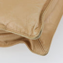 CHANEL Shoulder Bag Lamb Skin Beige Gold CC Auth BA9196-13