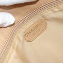 CHANEL Shoulder Bag Lamb Skin Beige Gold CC Auth BA9196-15