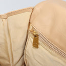 CHANEL Shoulder Bag Lamb Skin Beige Gold CC Auth BA9196-19