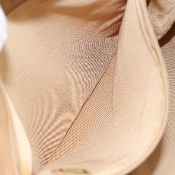 CHANEL Shoulder Bag Lamb Skin Beige Gold CC Auth BA9196
