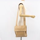 CHANEL Shoulder Bag Lamb Skin Beige Gold CC Auth BA9196-22