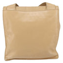 CHANEL Shoulder Bag Lamb Skin Beige Gold CC Auth BA9196-3