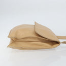 CHANEL Shoulder Bag Lamb Skin Beige Gold CC Auth BA9196-4