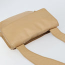 CHANEL Shoulder Bag Lamb Skin Beige Gold CC Auth BA9196-6