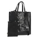 GIVENCHY Hand Bag Leather 2way Black Silver Auth BA9198V-1