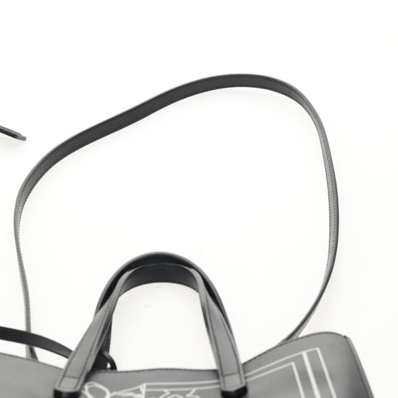 GIVENCHY Hand Bag Leather 2way Black Silver Auth BA9198V