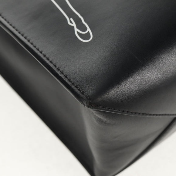 GIVENCHY Hand Bag Leather 2way Black Silver Auth BA9198V