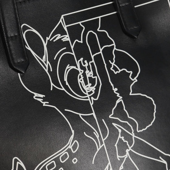 GIVENCHY Hand Bag Leather 2way Black Silver Auth BA9198V