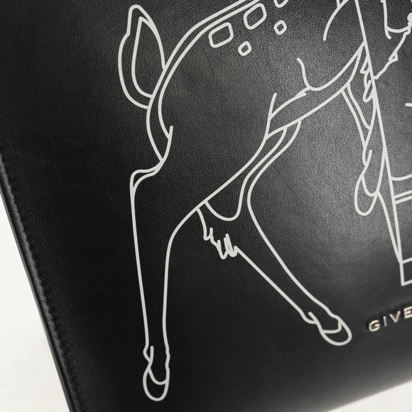 GIVENCHY Hand Bag Leather 2way Black Silver Auth BA9198V