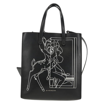 GIVENCHY Hand Bag Leather 2way Black Silver Auth BA9198V - 0