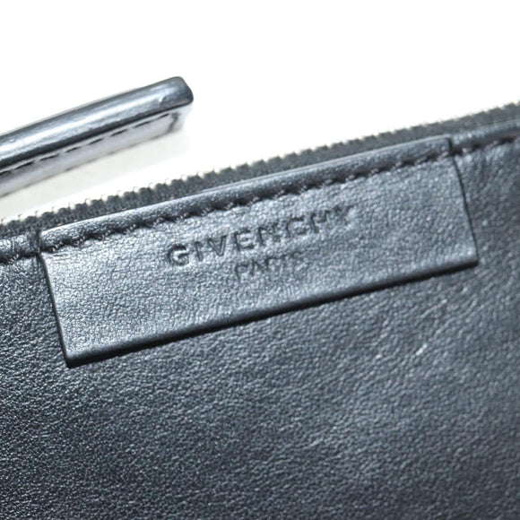 GIVENCHY Hand Bag Leather 2way Black Silver Auth BA9198V