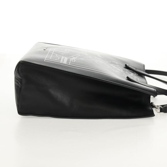 GIVENCHY Hand Bag Leather 2way Black Silver Auth BA9198V