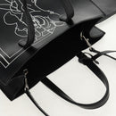 GIVENCHY Hand Bag Leather 2way Black Silver Auth BA9198V-6