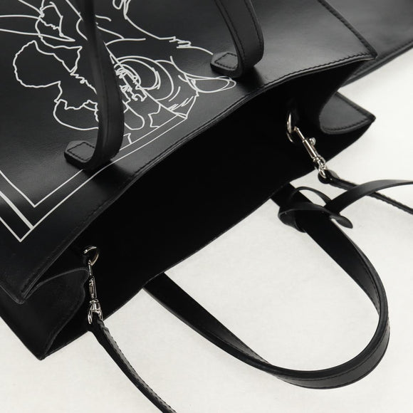 GIVENCHY Hand Bag Leather 2way Black Silver Auth BA9198V