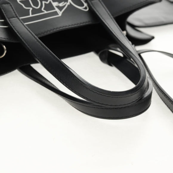 GIVENCHY Hand Bag Leather 2way Black Silver Auth BA9198V