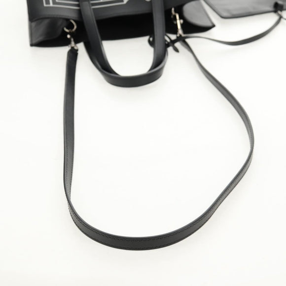 GIVENCHY Hand Bag Leather 2way Black Silver Auth BA9198V