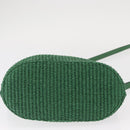 Jimmy Choo Hand Bag Raffia 2way Green Gold Auth BA9200-5