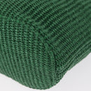 Jimmy Choo Hand Bag Raffia 2way Green Gold Auth BA9200-15