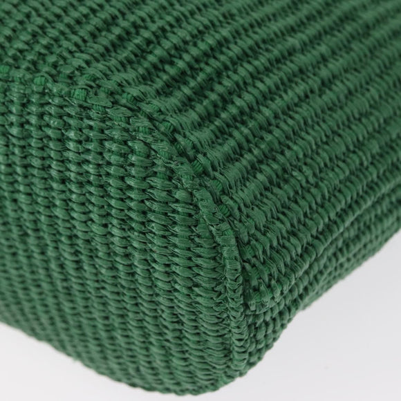 Jimmy Choo Hand Bag Raffia 2way Green Gold Auth BA9200