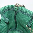 Jimmy Choo Hand Bag Raffia 2way Green Gold Auth BA9200-19