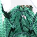 Jimmy Choo Hand Bag Raffia 2way Green Gold Auth BA9200-20