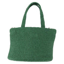 Jimmy Choo Hand Bag Raffia 2way Green Gold Auth BA9200-3