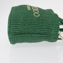 Jimmy Choo Hand Bag Raffia 2way Green Gold Auth BA9200-3