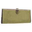 Christian Dior Trotter Canvas Clutch Bag Green Gold Auth BA9201-1