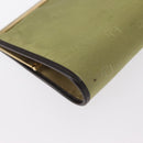 Christian Dior Trotter Canvas Clutch Bag Green Gold Auth BA9201-15