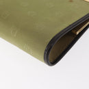 Christian Dior Trotter Canvas Clutch Bag Green Gold Auth BA9201-16